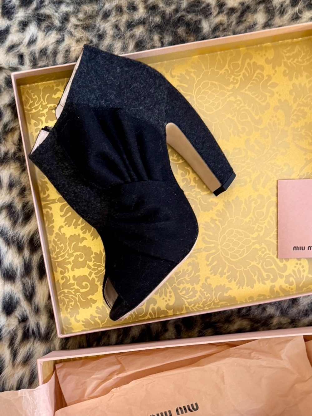 MIU MIU Wool ankle boots curved banana heels Vintage Archival C101 20 11 02855D - Picture 6 of 11